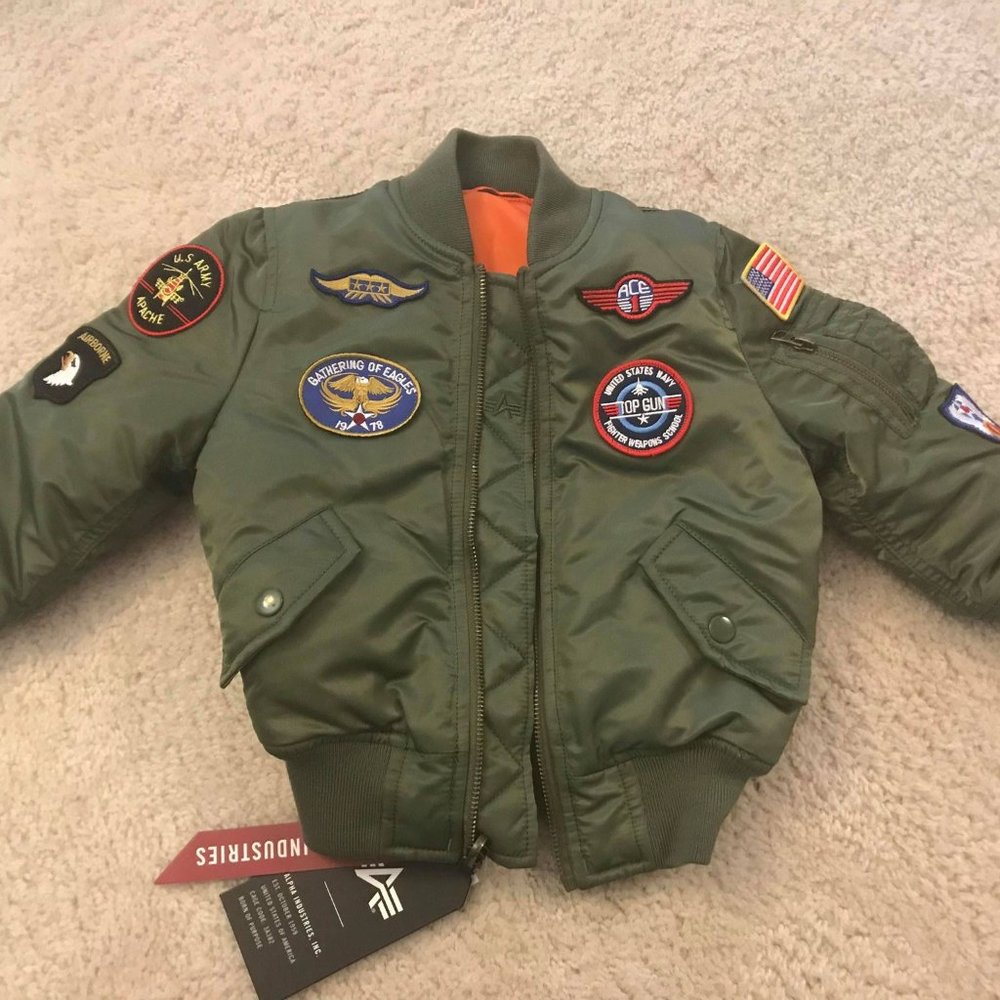 Alpha Industries Youth MA-1 Jacket w Patches SAGE